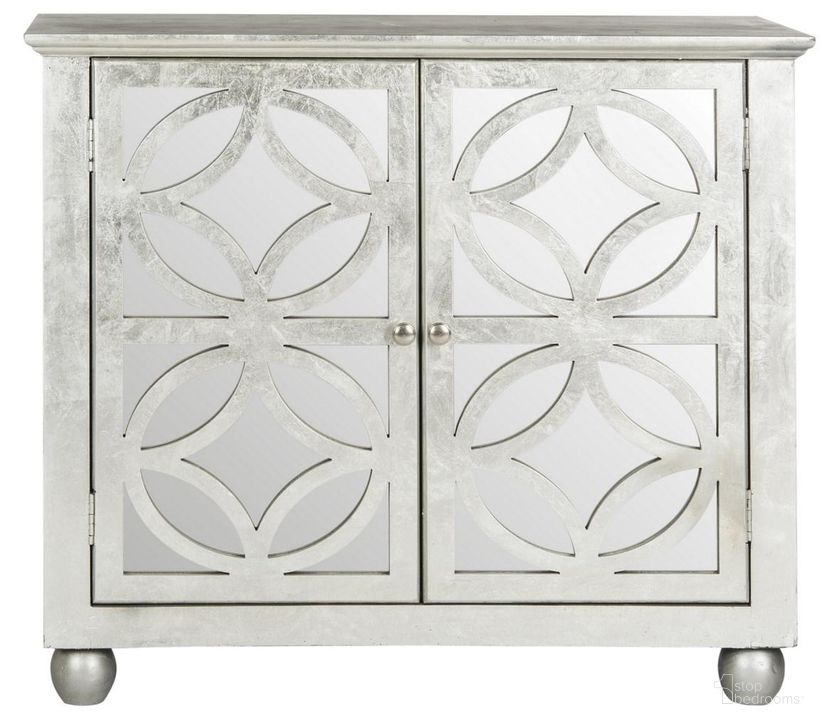 The appearance of Havana Silver Leaf Chest designed by Safavieh in the transitional interior design. This silver leaf piece of furniture  was selected by 1StopBedrooms from Havana Collection to add a touch of cosiness and style into your home. Sku: AMH1560B. Material: Wood. Product Type: Chest. Image1