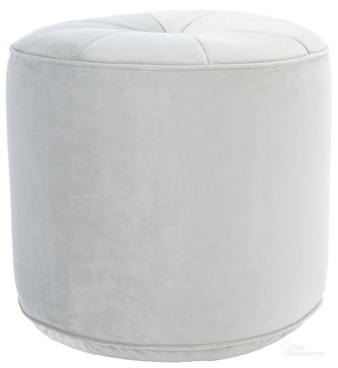 The appearance of Hawkem Cylinder Ottoman in Light Grey designed by Safavieh in the modern / contemporary interior design. This light grey piece of furniture  was selected by 1StopBedrooms from Hawkem Collection to add a touch of cosiness and style into your home. Sku: OTT4502B. Product Type: Ottoman. Image1