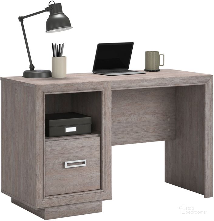 The appearance of Hayes Garden Desk In Ashen Oak designed by Sauder in the traditional interior design. This ashen oak piece of furniture  was selected by 1StopBedrooms from Hayes Garden Collection to add a touch of cosiness and style into your home. Sku: 434183. Product Type: Desk. Material: Engineered Wood. Image1