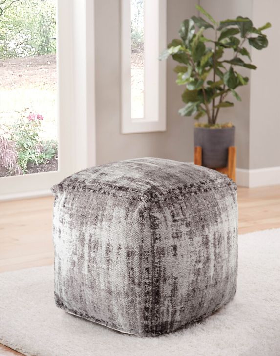 The appearance of Hazel Square Pouf designed by Steve Silver in the transitional interior design. This grey piece of furniture  was selected by 1StopBedrooms from Hazel Collection to add a touch of cosiness and style into your home. Sku: HZ180P. Product Type: Ottoman. Image1