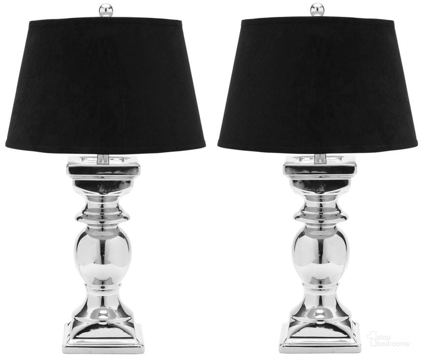 The appearance of Helen Silver and Black 27.5 Inch Silver Baluster Lamp Set of 2 designed by Safavieh in the modern / contemporary interior design. This silver piece of furniture  was selected by 1StopBedrooms from Helen Collection to add a touch of cosiness and style into your home. Sku: LIT4017A-SET2. Product Type: Table Lamp. Image1