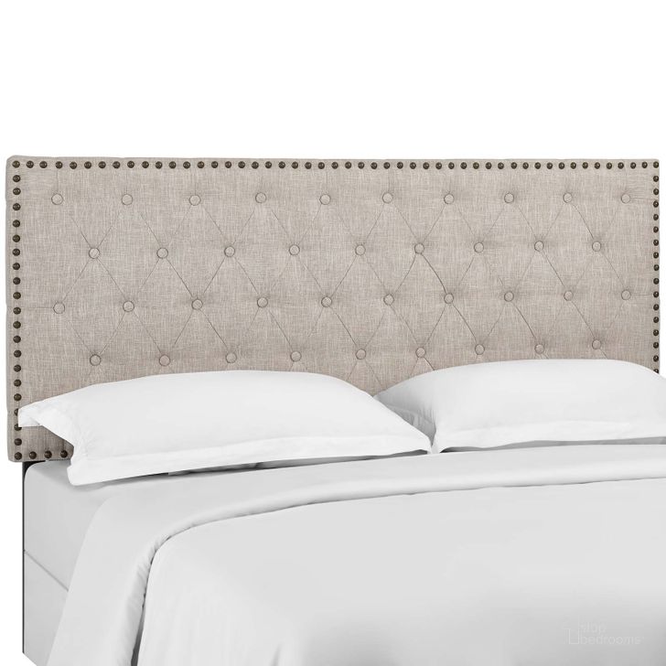 The appearance of Helena Beige Tufted Twin Upholstered Linen Fabric Headboard designed by Modway in the modern / contemporary interior design. This beige piece of furniture  was selected by 1StopBedrooms from Helena Collection to add a touch of cosiness and style into your home. Sku: MOD-5858-BEI. Material: Fabric. Product Type: Headboard. Image1
