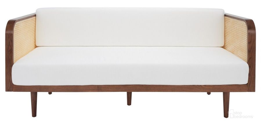 The appearance of Helena French Cane Daybed In Walnut designed by Safavieh Couture in the transitional interior design. This walnut piece of furniture  was selected by 1StopBedrooms from Helena Collection to add a touch of cosiness and style into your home. Sku: SFV4100D. Bed Type: Daybed. Product Type: DayBed. Material: Rubberwood. Image1