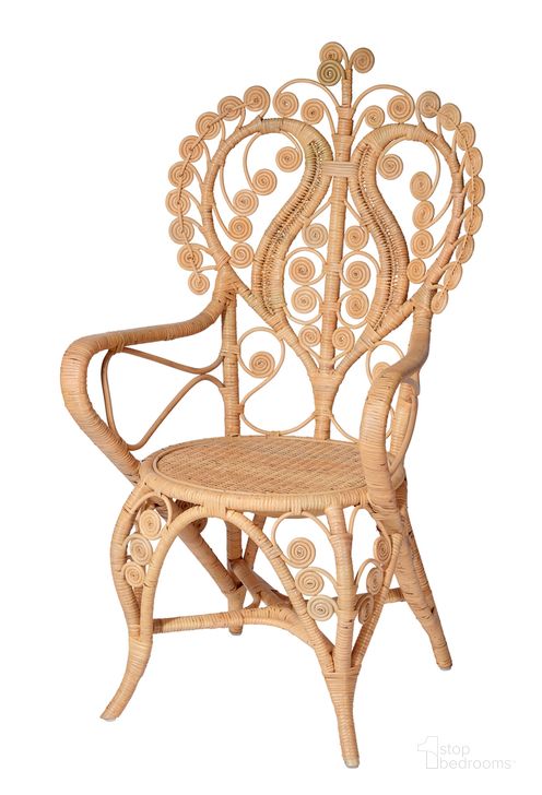 The appearance of Hibiscus Natural Arm Chair designed by Jamie Young Company in the modern / contemporary interior design. This natural piece of furniture  was selected by 1StopBedrooms from Hibiscus Collection to add a touch of cosiness and style into your home. Sku: 20HIBI-CHNA. Product Type: Arm Chair. Material: Rattan. Image1