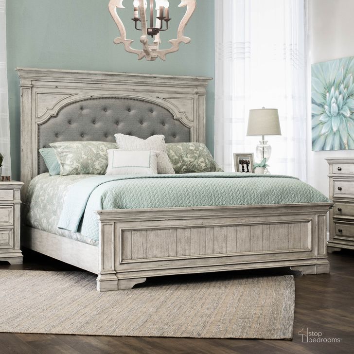 The appearance of Highland Park Queen Bed In Rustic Ivory designed by Steve Silver in the transitional interior design. This ivory piece of furniture  was selected by 1StopBedrooms from Highland Park Collection to add a touch of cosiness and style into your home. Sku: HP900QFBW;HP900QHBW;HP900SRW. Bed Type: Panel Bed. Material: Wood. Product Type: Panel Bed. Bed Size: Queen. Image1