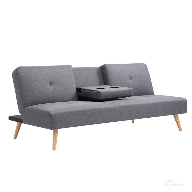 The appearance of Hobbs Polyester Futon In Grey designed by AC Pacific in the modern / contemporary interior design. This grey piece of furniture  was selected by 1StopBedrooms from Hobbs Collection to add a touch of cosiness and style into your home. Sku: HOBBS-GREY-SB. Material: Polyester. Product Type: Futon. Image1