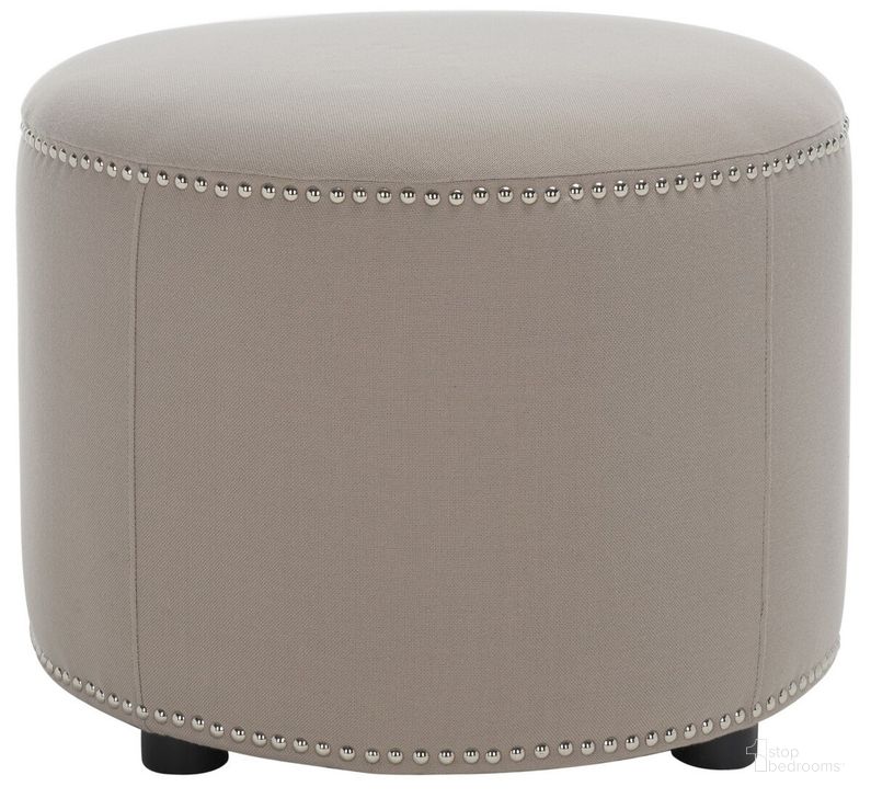 The appearance of Hogan Taupe and Black Ottoman designed by Safavieh in the transitional interior design. This taupe piece of furniture  was selected by 1StopBedrooms from Hogan Collection to add a touch of cosiness and style into your home. Sku: HUD8208C. Product Type: Ottoman. Material: Stainless Steel. Image1