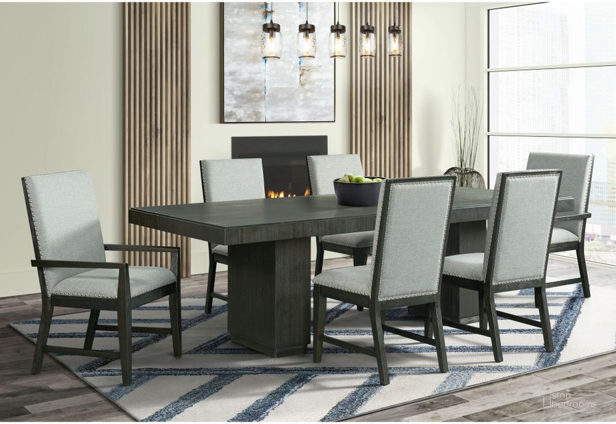 The appearance of Holden Black Extendable Rectangular Dining Room Set designed by Picket House in the transitional interior design. This black and gray piece of furniture  was selected by 1StopBedrooms from Holden Collection to add a touch of cosiness and style into your home. Sku: DDV100DTT;DDV100DTB;DDV100SC. Material: Wood. Product Type: Dining Room Set. Size: 79". Image1