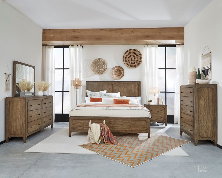 The appearance of Hollis Toffee Panel Bedroom Set designed by Progressive Furniture in the transitional interior design. This brown piece of furniture  was selected by 1StopBedrooms from Hollis Collection to add a touch of cosiness and style into your home. Sku: B128-34;B128-35;B128-43. Product Type: Bedroom Set. Bed Size: Queen. Material: MDF. Image1