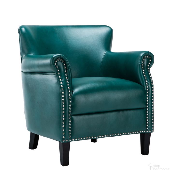 The appearance of Holly Club Chair In Teal designed by Comfort Pointe in the transitional interior design. This teal piece of furniture  was selected by 1StopBedrooms from Holly Collection to add a touch of cosiness and style into your home. Sku: 8030-30. Product Type: Accent Chair. Material: Plywood. Image1