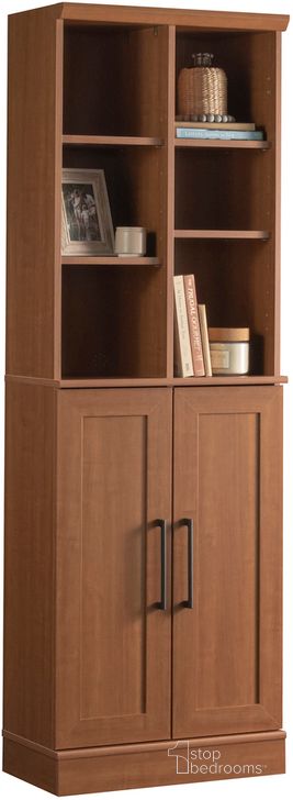 The appearance of Homeplus Storage Cabinet In Sienna Oak designed by Sauder in the transitional interior design. This sienna oak piece of furniture  was selected by 1StopBedrooms from HomePlus Collection to add a touch of cosiness and style into your home. Sku: 435133. Product Type: Storage Cabinet. Material: Engineered Wood. Image1
