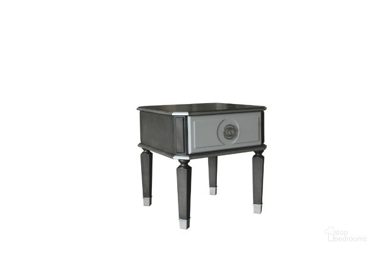 The appearance of House Beatrice End Table In Charcoal designed by ACME in the transitional interior design. This charcoal piece of furniture  was selected by 1StopBedrooms from House Beatrice Collection to add a touch of cosiness and style into your home. Sku: 88817. Material: Wood. Product Type: End Table. Image1
