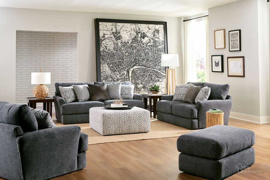 The appearance of Howell Night And Graphite Living Room Set designed by Jackson in the transitional interior design. This gray piece of furniture  was selected by 1StopBedrooms from Howell Collection to add a touch of cosiness and style into your home. Sku: 348203161748172648;348202161748172648. Material: Fabric. Product Type: Living Room Set. Image1
