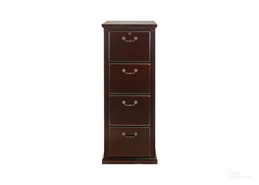 The appearance of Huntington Four Drawer File Cabinet with Office Storage File Drawer In Cherry designed by Martin Furniture in the traditional interior design. This cherry piece of furniture  was selected by 1StopBedrooms from Huntington Collection to add a touch of cosiness and style into your home. Sku: HCR204/D. Material: Wood. Product Type: File Cabinet. Image1