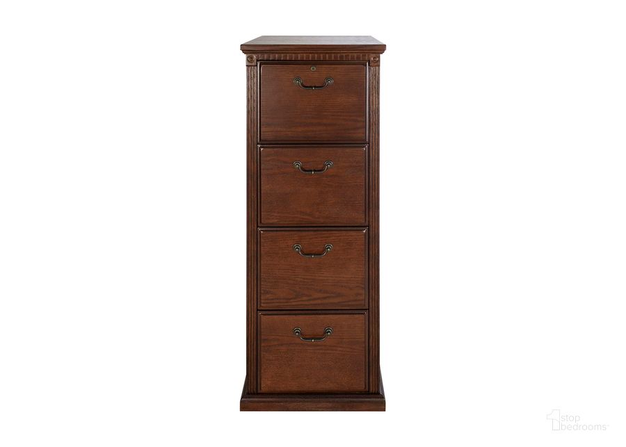The appearance of Huntington Oxford Four Drawer File Cabinet with Office Storage File Drawer In Brown designed by Martin Furniture in the traditional interior design. This brown piece of furniture  was selected by 1StopBedrooms from Huntington Collection to add a touch of cosiness and style into your home. Sku: HO204/B. Material: Wood. Product Type: File Cabinet. Image1