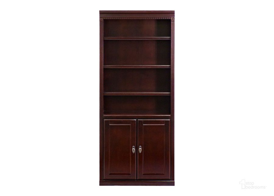 The appearance of Huntington Wood Bookcase with Doors In Cherry designed by Martin Furniture in the traditional interior design. This cherry piece of furniture  was selected by 1StopBedrooms from Huntington Collection to add a touch of cosiness and style into your home. Sku: HCR3072D/D. Material: Wood. Product Type: Bookcase. Image1