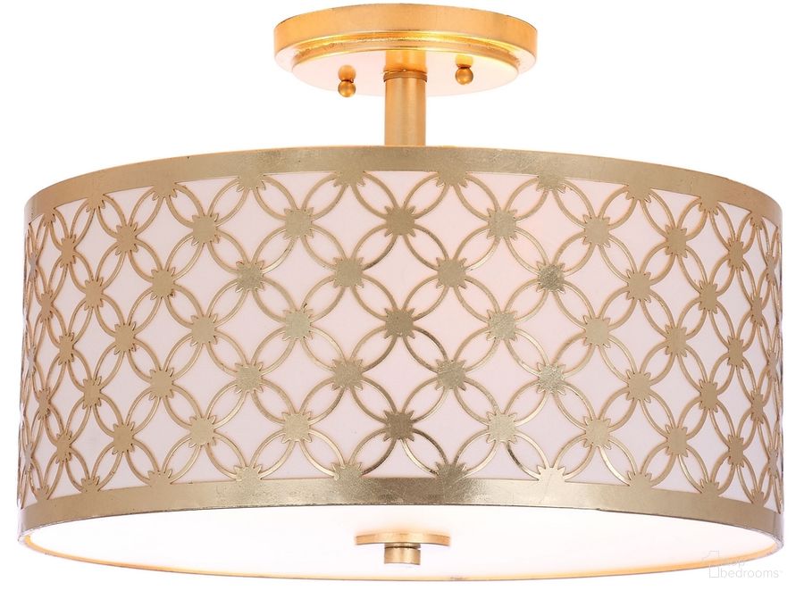 The appearance of Hutch 3-Light Gold Flush Mount designed by Safavieh in the modern / contemporary interior design. This gold piece of furniture  was selected by 1StopBedrooms from Hutch Collection to add a touch of cosiness and style into your home. Sku: FLU4002A. Product Type: Light Flush. Image1