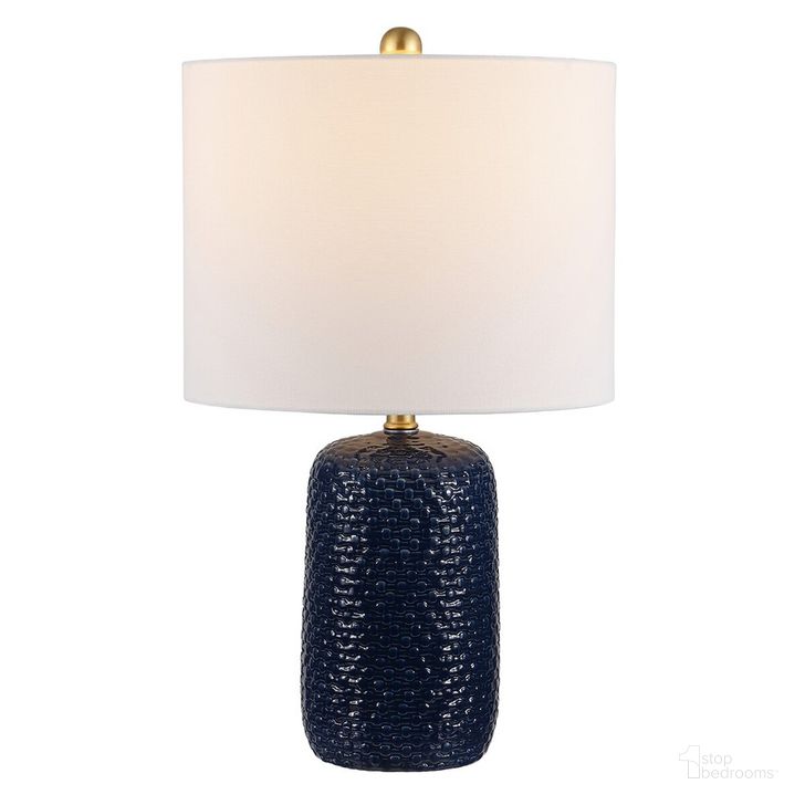 The appearance of Huxley Ceramic Table Lamp Set of 2 in Navy Blue designed by Safavieh in the modern / contemporary interior design. This navy blue piece of furniture  was selected by 1StopBedrooms from Huxley Collection to add a touch of cosiness and style into your home. Sku: TBL4354A-SET2. Material: Ceramic. Product Type: Table Lamp. Image1
