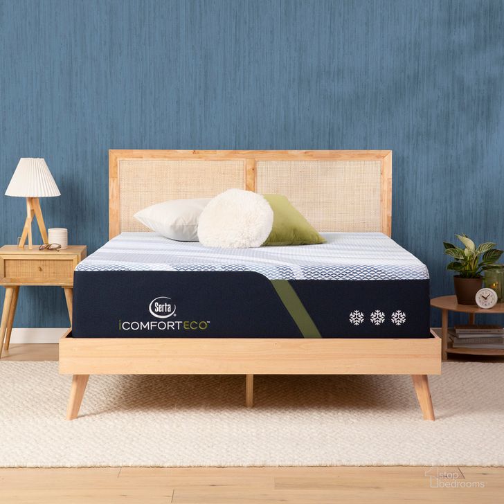 The appearance of iComfortECO F30LTX 14.75 Inch Memory Foam Firm Mattress - Full designed by Serta in the modern / contemporary interior design. This blue piece of furniture  was selected by 1StopBedrooms from iComfortECO Collection to add a touch of cosiness and style into your home. Sku: 500804838-1030. Material: Memory Foam. Product Type: Mattress. Bed Size: Full. Size: Full. Comfort Level: Firm. Mattress Top: Memory Foam Top. Mattress Type: Memory Foam. Comfort Level: Firm. Mattress Thickness: 14.75". Image1