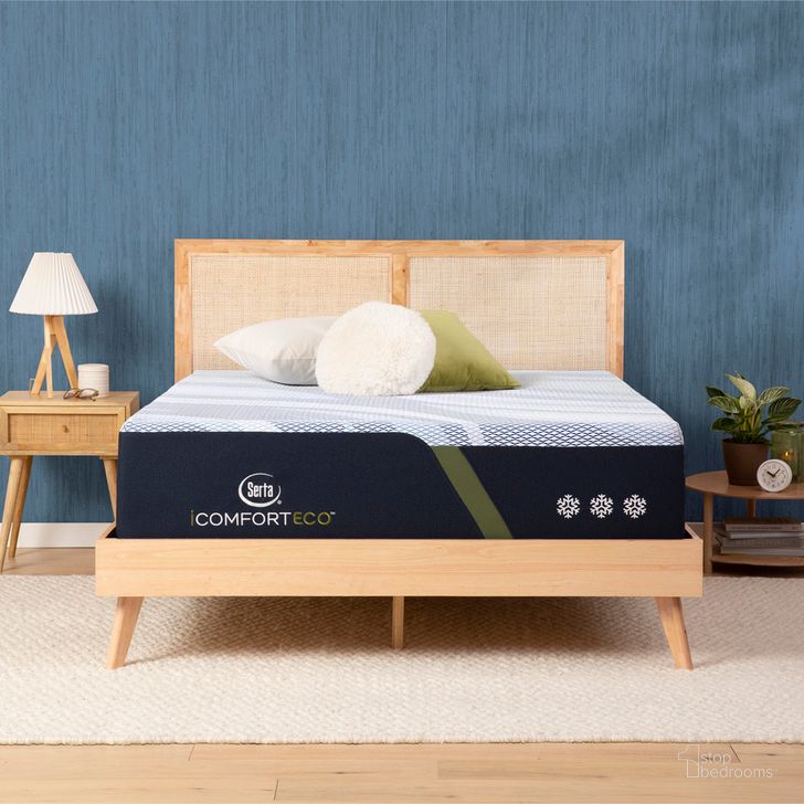 The appearance of iComfortECO F40HD 15.75 Inch Memory Foam Medium Mattress - King designed by Serta in the modern / contemporary interior design. This blue piece of furniture  was selected by 1StopBedrooms from iComfortECO Collection to add a touch of cosiness and style into your home. Sku: 500804518-1060. Material: Memory Foam. Product Type: Mattress. Bed Size: King. Size: King. Comfort Level: Medium. Mattress Top: Memory Foam Top. Mattress Type: Memory Foam. Comfort Level: Medium. Mattress Thickness: 15.75". Image1