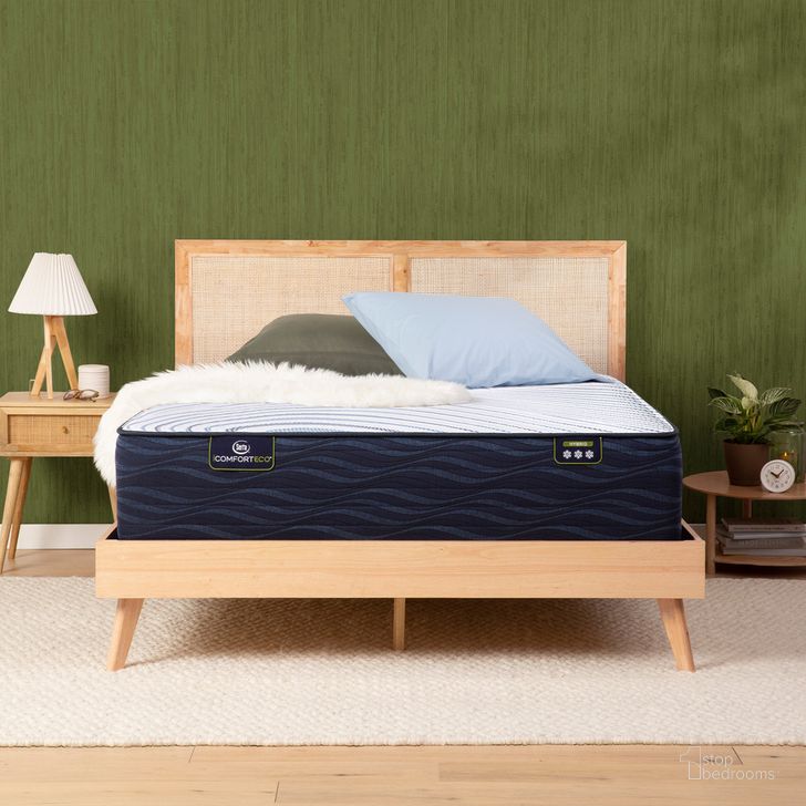 The appearance of iComfortECO S40HD 14.75 Inch Hybrid Plush Mattress - Queen designed by Serta in the modern / contemporary interior design. This blue piece of furniture  was selected by 1StopBedrooms from iComfortECO Collection to add a touch of cosiness and style into your home. Sku: 500802252-1050. Material: Memory Foam. Product Type: Mattress. Bed Size: Queen. Size: Queen. Comfort Level: Plush. Mattress Top: Memory Foam Top. Comfort Level: Plush. Mattress Type: Hybrid. Mattress Thickness: 14.75". Image1