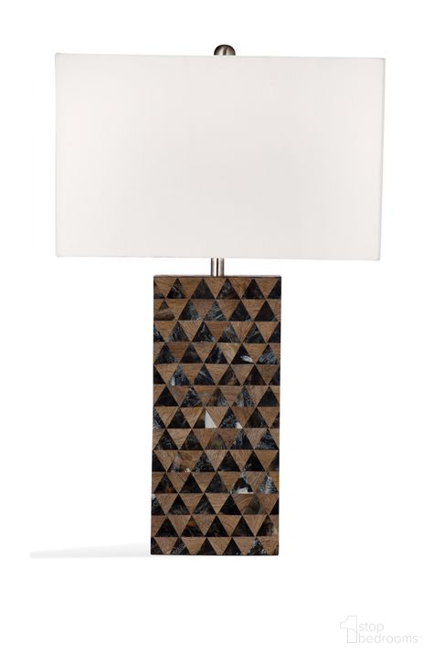 The appearance of Imhotep Table Lamp In Brown and Black designed by Bassett Mirror Company in the traditional interior design. This brown/black piece of furniture  was selected by 1StopBedrooms from  to add a touch of cosiness and style into your home. Sku: L4155TEC. Material: Wood. Product Type: Table Lamp. Image1
