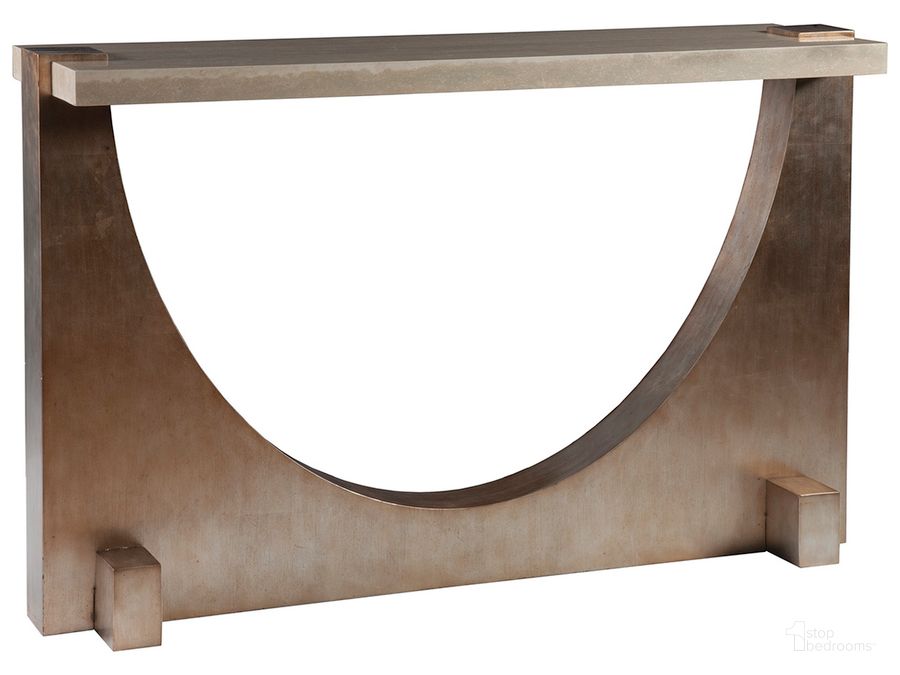 The appearance of Impresario Console Table designed by Artistica Home in the transitional interior design. This brown and cream piece of furniture  was selected by 1StopBedrooms from Impresario Collection to add a touch of cosiness and style into your home. Sku: 01-2060-966. Product Type: Console Table. Image1