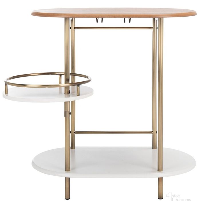 The appearance of Iva 3 Tier Swivel Bar Table in Gold designed by Safavieh in the modern / contemporary interior design. This gold piece of furniture  was selected by 1StopBedrooms from Iva Collection to add a touch of cosiness and style into your home. Sku: BCT8007A. Material: Metal. Product Type: Bar Table. Image1