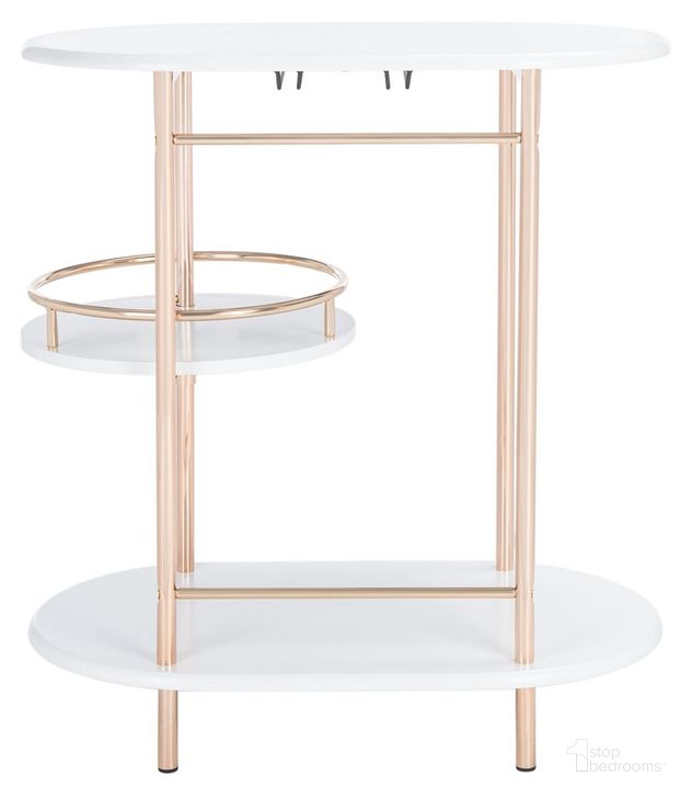 The appearance of Iva 3 Tier Swivel Bar Table in White and Gold designed by Safavieh in the modern / contemporary interior design. This white and gold piece of furniture  was selected by 1StopBedrooms from Iva Collection to add a touch of cosiness and style into your home. Sku: BCT8007C. Material: Metal. Product Type: Bar Table. Image1