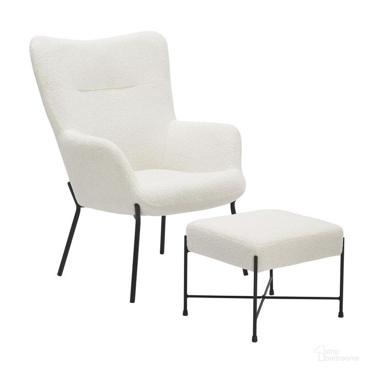 The appearance of Izzy Lounge Chair with Ottoman In White designed by Lumisource in the modern / contemporary interior design. This white piece of furniture  was selected by 1StopBedrooms from Izzy Collection to add a touch of cosiness and style into your home. Sku: C2-IZZYSHERPA BKW. Material: Metal. Product Type: Lounge Chair. Image1