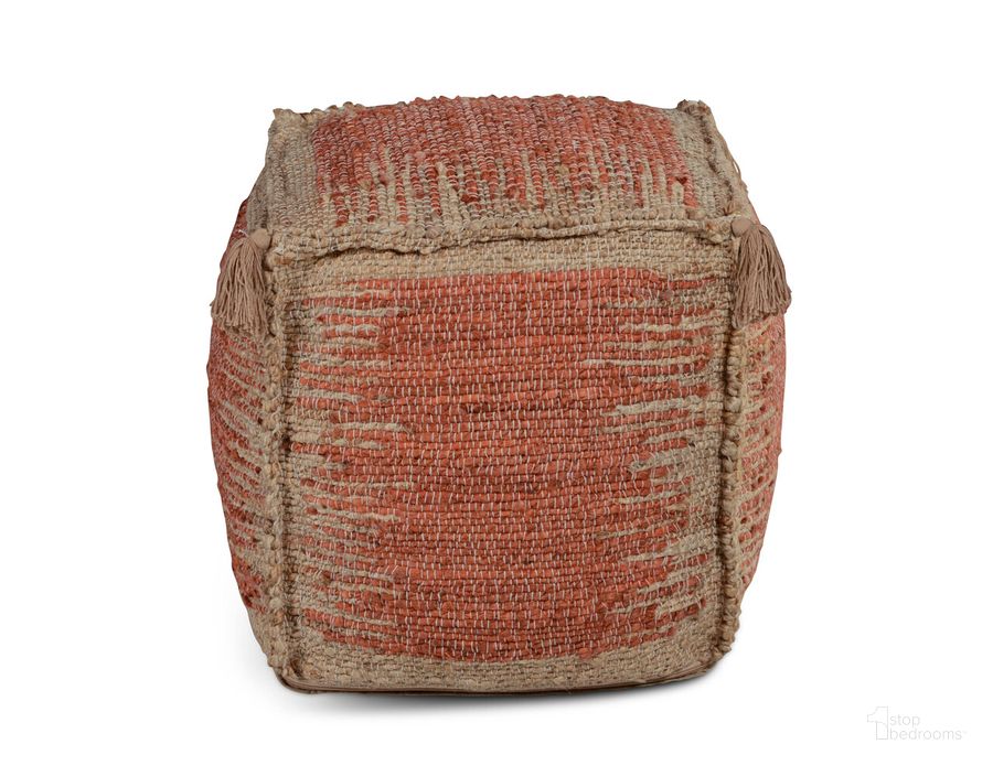 The appearance of Jafar Square Handwoven Jute Pouf designed by Steve Silver in the transitional interior design. This khaki piece of furniture  was selected by 1StopBedrooms from Jafar Collection to add a touch of cosiness and style into your home. Sku: JF180P. Material: Wool. Product Type: Ottoman. Image1