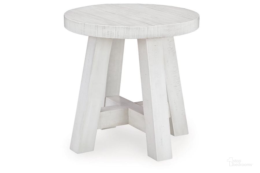 The appearance of Jallison End Table In Off White designed by Signature Design by Ashley in the transitional interior design. This off white piece of furniture  was selected by 1StopBedrooms from Jallison Collection to add a touch of cosiness and style into your home. Sku: T727-6. Material: Wood. Product Type: End Table. Image1