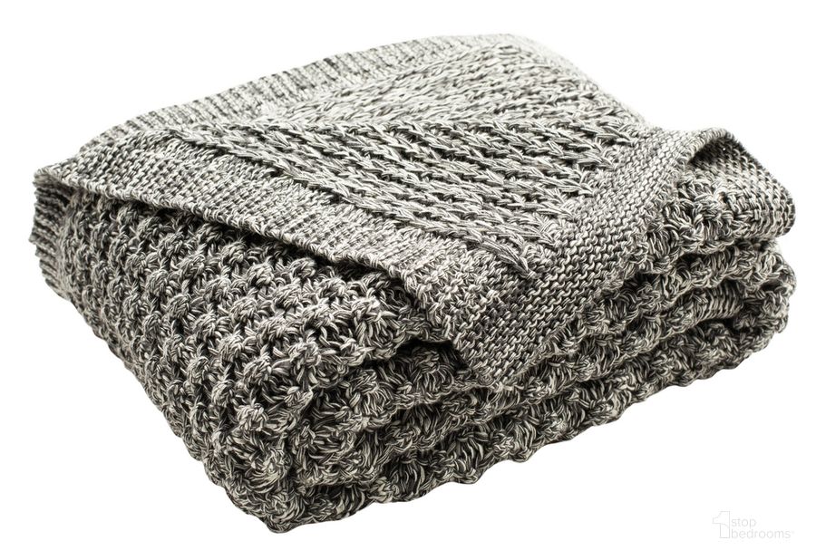 The appearance of Janan Knit Throw designed by Safavieh in the modern / contemporary interior design. This dark gray piece of furniture  was selected by 1StopBedrooms from Janan Collection to add a touch of cosiness and style into your home. Sku: THR213A-5060. Material: Cotton. Product Type: Pillows and Throw. Image1