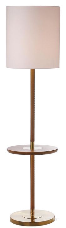 The appearance of Janell Brown 65 Inch Tall End Table Floor Lamp designed by Safavieh in the modern / contemporary interior design. This brown piece of furniture  was selected by 1StopBedrooms from Janell Collection to add a touch of cosiness and style into your home. Sku: LIT4529A. Product Type: Floor Lamp. Material: Brass. Image1