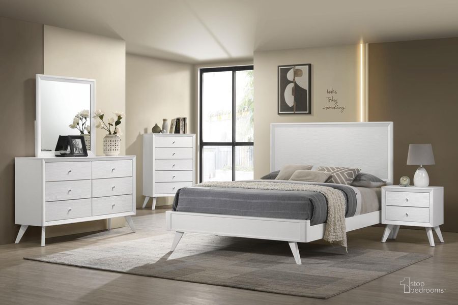 The appearance of Janelle Bedroom Set In White designed by Coaster in the modern / contemporary interior design. This white piece of furniture  was selected by 1StopBedrooms from Janelle Collection to add a touch of cosiness and style into your home. Sku: 223651QB1;223651QB2;223652. Material: Wood. Product Type: Bedroom Set. Bed Size: Queen. Image1