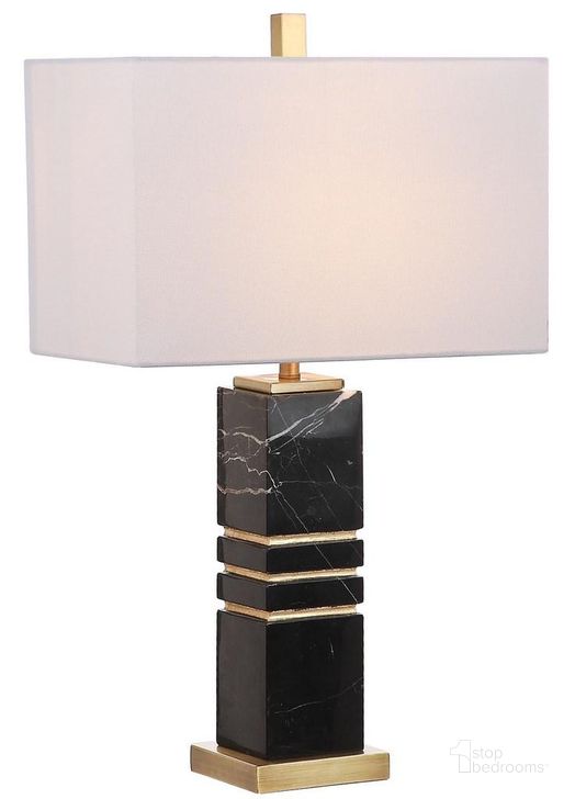 The appearance of Jaxton Black Marble Table Lamp designed by Safavieh in the modern / contemporary interior design. This black and gold piece of furniture  was selected by 1StopBedrooms from Safavieh TBL Collection to add a touch of cosiness and style into your home. Sku: TBL4007A. Product Type: Table Lamp. Image1
