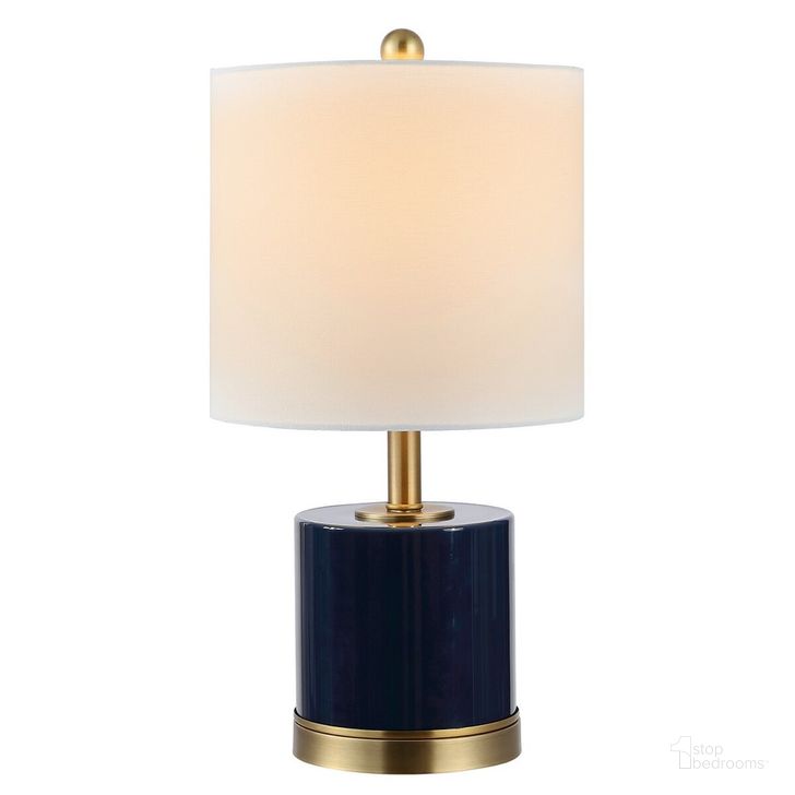 The appearance of Jayce Glass Table Lamp Set of 2 in Navy designed by Safavieh in the modern / contemporary interior design. This navy piece of furniture  was selected by 1StopBedrooms from Jayce Collection to add a touch of cosiness and style into your home. Sku: TBL4309A-SET2. Material: Glass. Product Type: Table Lamp. Image1