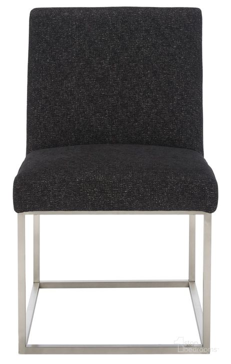 The appearance of Jenette Dining Chair In Black/Silver - KNT7042H designed by Safavieh Couture in the modern / contemporary interior design. This black/silver piece of furniture  was selected by 1StopBedrooms from Jenette Collection to add a touch of cosiness and style into your home. Sku: KNT7042H. Product Type: Dining Chair. Material: Plywood. Image1