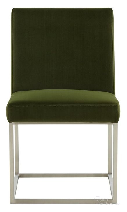 The appearance of Jenette Dining Chair In Forest Green And Silver designed by Safavieh Couture in the modern / contemporary interior design. This green piece of furniture  was selected by 1StopBedrooms from Jenette Collection to add a touch of cosiness and style into your home. Sku: KNT7042E. Material: Wood. Product Type: Dining Chair. Image1