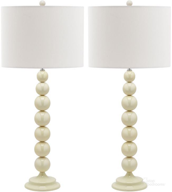 The appearance of Jenna White Stacked Ball Lamp Set of 2 designed by Safavieh in the modern / contemporary interior design. This white piece of furniture  was selected by 1StopBedrooms from Jenna Collection to add a touch of cosiness and style into your home. Sku: LIT4090A-SET2. Product Type: Table Lamp. Image1