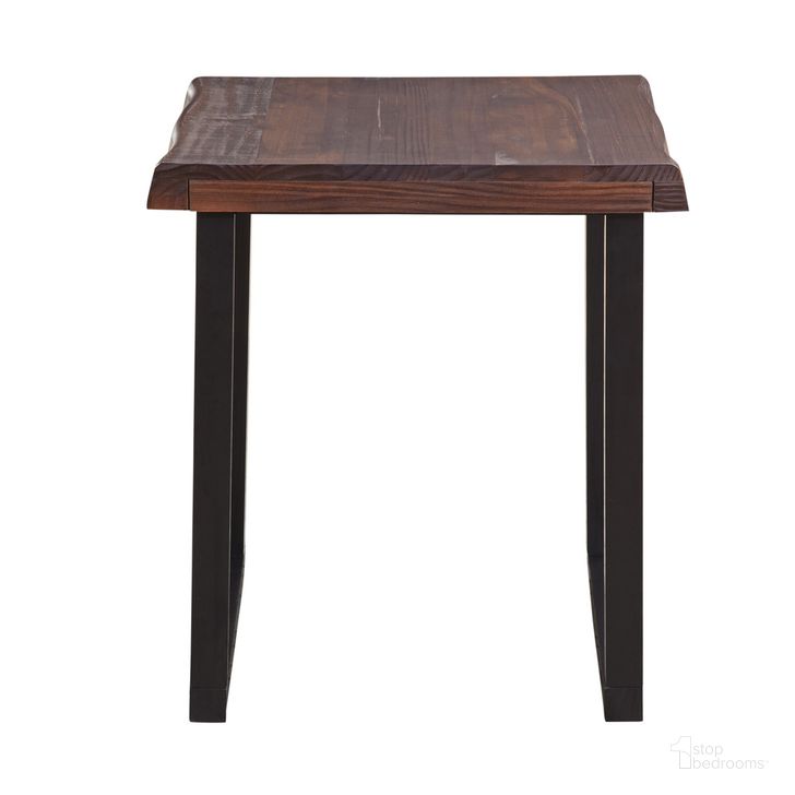 The appearance of Jennings Live Edge End Table In Brown designed by Steve Silver in the transitional interior design. This brown piece of furniture  was selected by 1StopBedrooms from Jennings Collection to add a touch of cosiness and style into your home. Sku: JN200E. Product Type: End Table. Material: Pine. Image1