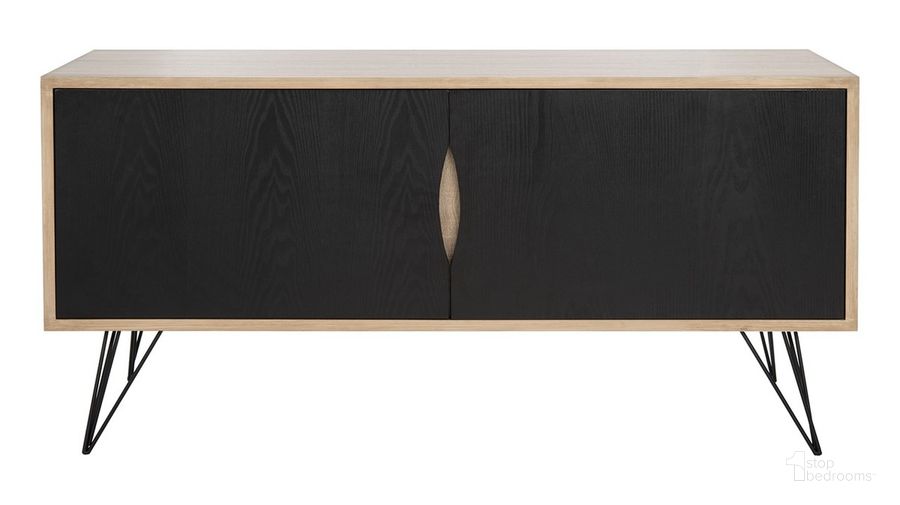 The appearance of Jeralyn Light Oak and Black Retro Mid Century Wood Sideboard designed by Safavieh in the modern / contemporary interior design. This light oak piece of furniture  was selected by 1StopBedrooms from Safavieh FOX Collection to add a touch of cosiness and style into your home. Sku: FOX4232A. Product Type: Buffets, Sideboards and Server. Material: Iron. Image1
