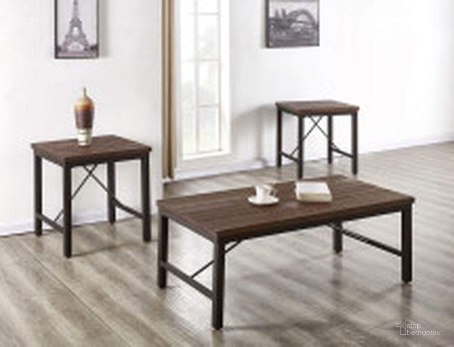 The appearance of Jersey 3-Piece Occasional Table Set In Brown designed by Steve Silver in the rustic / southwestern interior design. This brown piece of furniture  was selected by 1StopBedrooms from Jersey Collection to add a touch of cosiness and style into your home. Sku: JE400C;JE400E;JE400E. Material: Wood. Product Type: Occasional Table Set. Image1