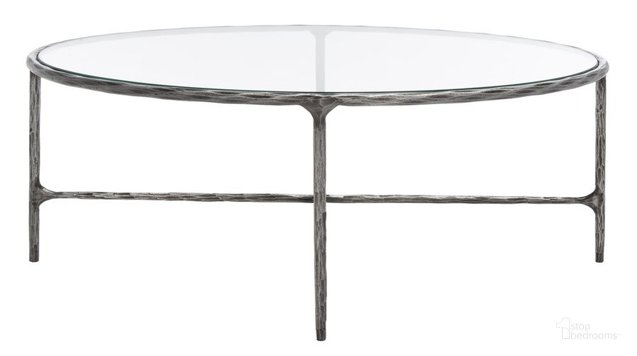 The appearance of Jessa Oval Metal Coffee Table In Silver designed by Safavieh Couture in the modern / contemporary interior design. This silver piece of furniture  was selected by 1StopBedrooms from Jessa Collection to add a touch of cosiness and style into your home. Sku: SFV9521B. Product Type: Coffee Table. Material: Iron. Image1