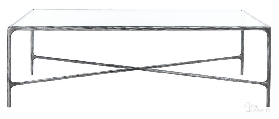 The appearance of Jessa Rectangle Coffee Table In Silver designed by Safavieh Couture in the glam interior design. This silver piece of furniture  was selected by 1StopBedrooms from Jessa Collection to add a touch of cosiness and style into your home. Sku: SFV9500B. Material: Metal. Product Type: Coffee Table. Image1