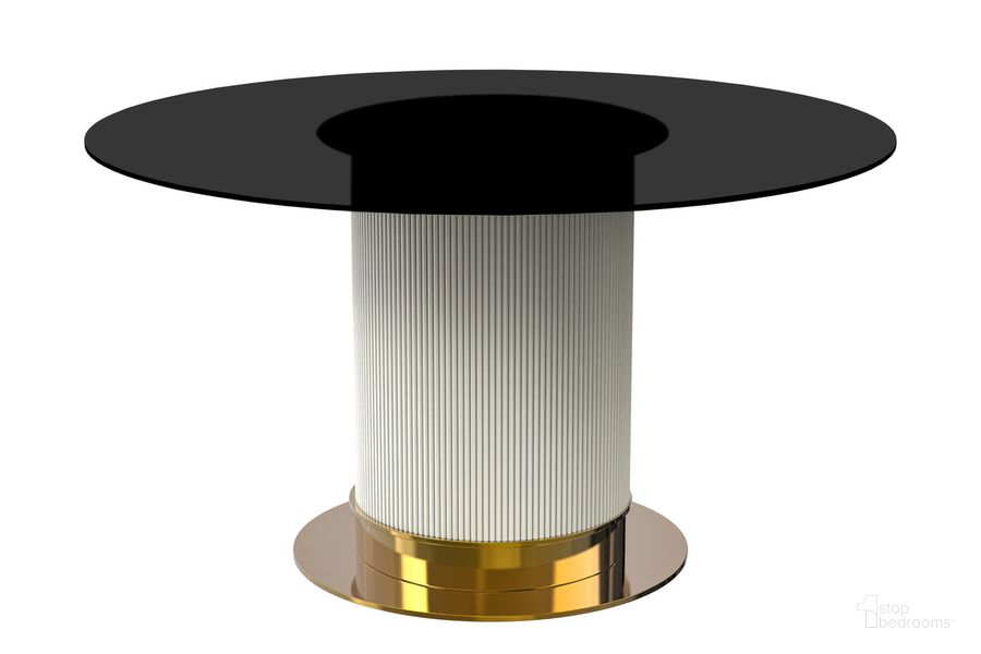 The appearance of Jexis 60 Inch Round Dining Table In Black designed by LeisureMod in the modern / contemporary interior design. This black piece of furniture  was selected by 1StopBedrooms from Jexis Collection to add a touch of cosiness and style into your home. Sku: JRW-60BL-G. Table Base Style: Pedestal. Table Top Shape: Round. Product Type: Dining Table. Material: Stainless Steel. Size: 60". Image1