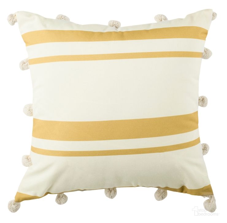 The appearance of Jirina Pillow designed by Safavieh in the modern / contemporary interior design. This white and gold piece of furniture  was selected by 1StopBedrooms from Safavieh PLS Collection to add a touch of cosiness and style into your home. Sku: PLS7087A-1616. Material: Polyester. Product Type: Pillows and Throw. Image1