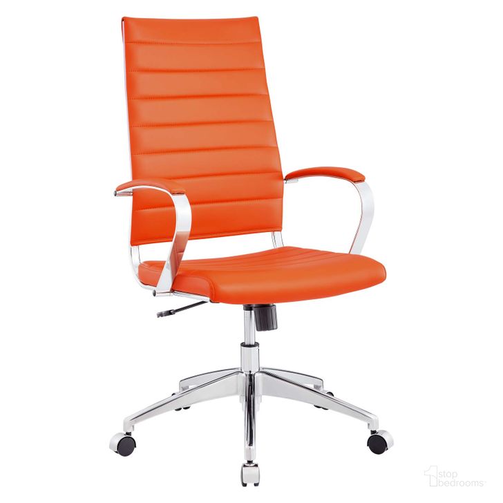 The appearance of Jive Orange Highback Office Chair designed by Modway in the modern / contemporary interior design. This orange piece of furniture  was selected by 1StopBedrooms from Jive Collection to add a touch of cosiness and style into your home. Sku: EEI-272-ORA. Material: Wood. Product Type: Office Chair. Image1