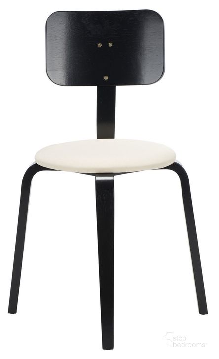 The appearance of Jo Upholstered Stackable Dining Chair Set of 2 in Black and Cream designed by Safavieh in the modern / contemporary interior design. This black and cream piece of furniture  was selected by 1StopBedrooms from Jo Collection to add a touch of cosiness and style into your home. Sku: DCH1010B-SET2. Material: Wood. Product Type: Dining Chair. Image1