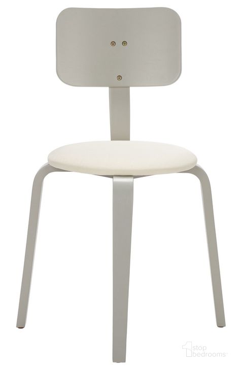 The appearance of Jo Upholstered Stackable Dining Chair Set of 2 in Grey and Cream designed by Safavieh in the modern / contemporary interior design. This grey and cream piece of furniture  was selected by 1StopBedrooms from Jo Collection to add a touch of cosiness and style into your home. Sku: DCH1010C-SET2. Material: Wood. Product Type: Dining Chair. Image1